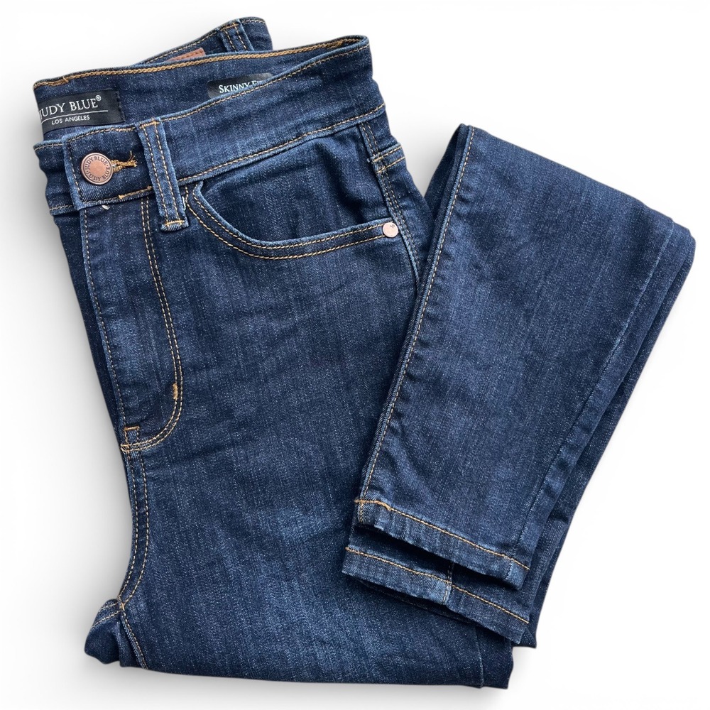 Judy Blue Sz 3/26 Dark Wash Denim Skinny Fit Honey Hidden Pocket Jeans JB82409DK